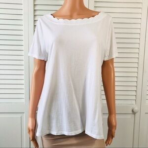 TALBOTS White Cotton Short Sleeve Shirt Size X